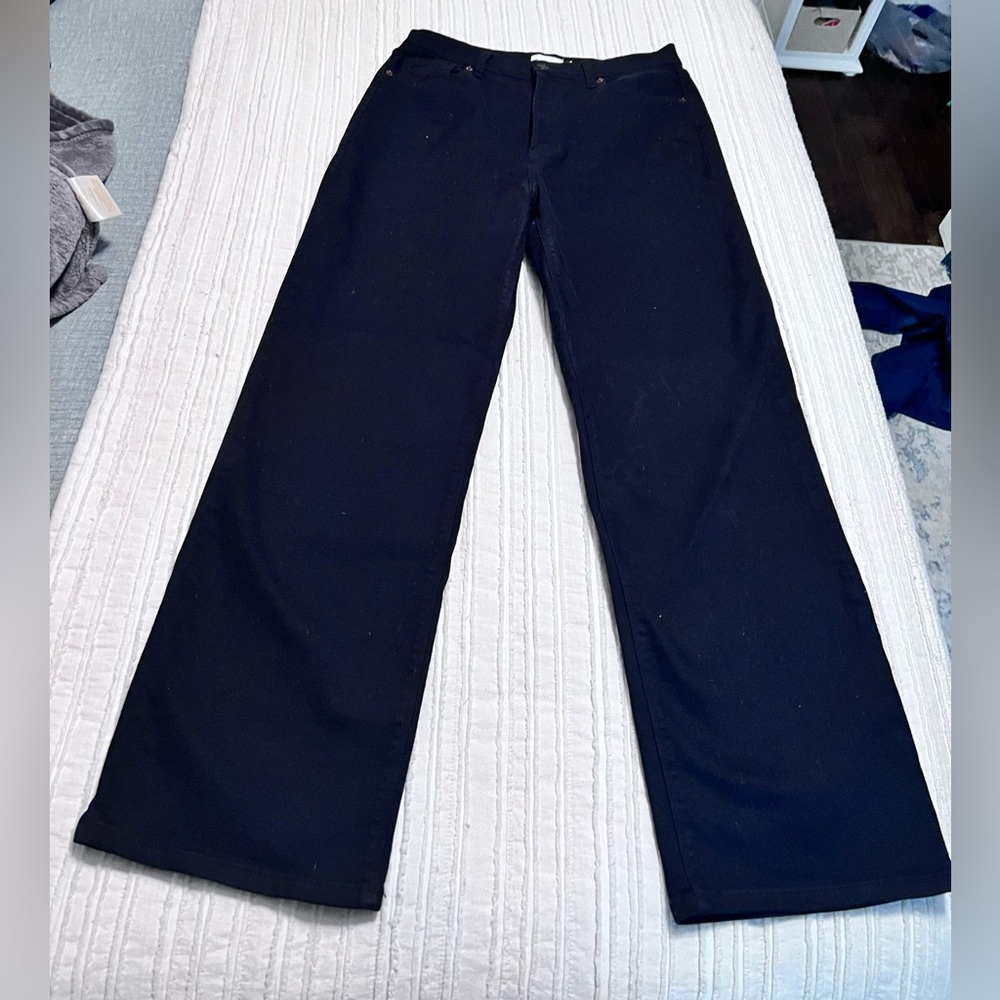 High waisted black bootcut jeans